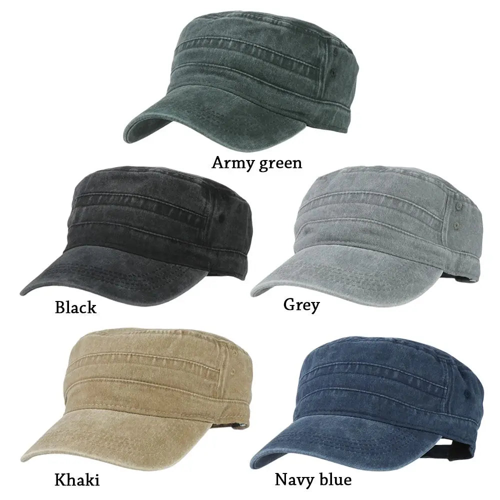 Big Head Man Large Size Pure Cotton Army Flat Cap Outdoors Baseball
