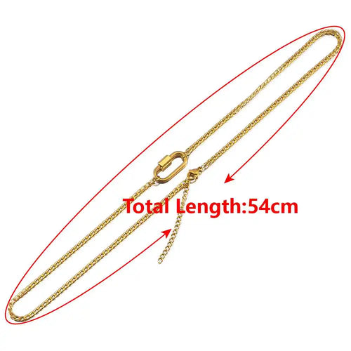 1pc Stainless Steel Heart Oval Spiral Clasp Necklace Semi-finished