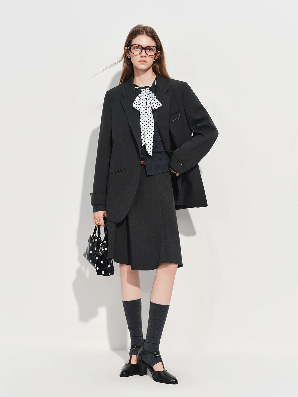 FSLE【Premium Series】Women's Relaxed Fit Blazer Loose Suit Jacket Skirt