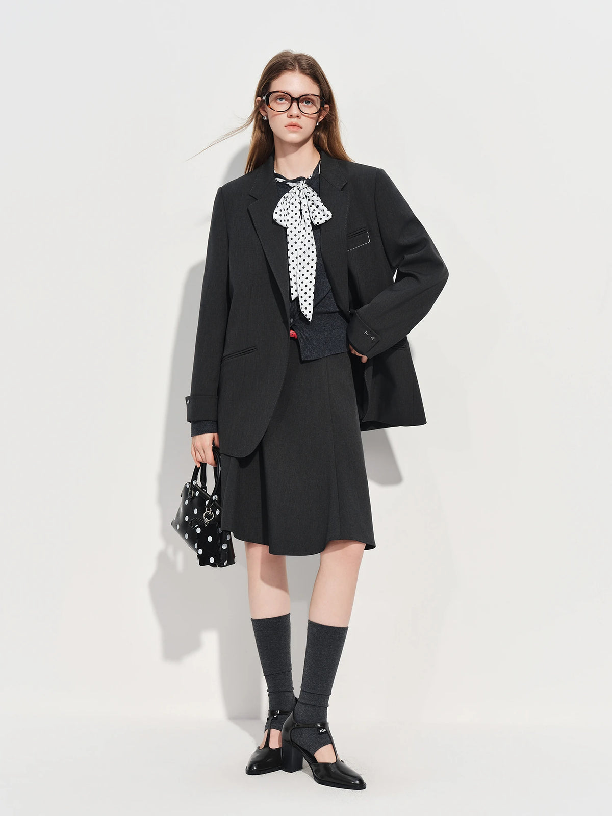 FSLE【Premium Series】Women's Relaxed Fit Blazer Loose Suit Jacket Skirt
