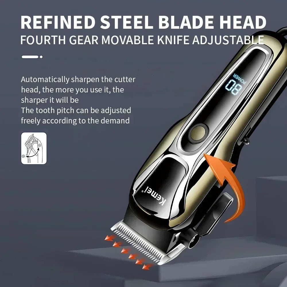 Kemei PG1990A Rechargeable Hair Clipper or Limit Combs Professional
