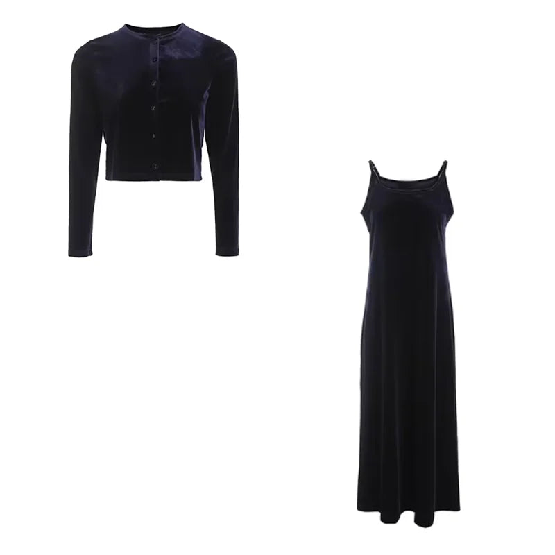 2024 Autumn Women Solid Color New Sleeveless Dress Single-breasted