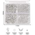 4Grids/Box Lobster Clasp Jump Rings Ball Chain Calotte End Crimps
