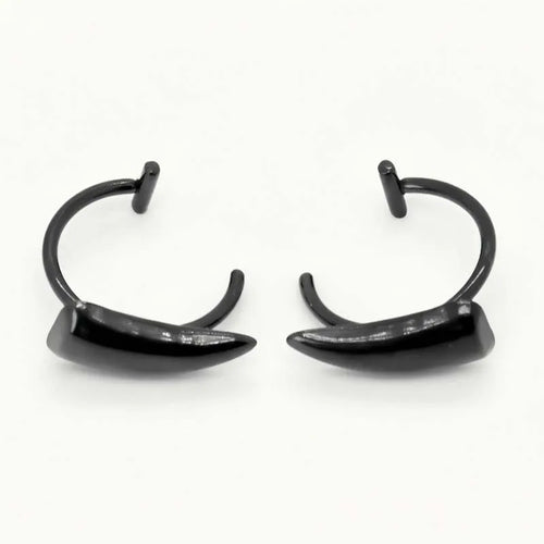1pair Stainless Steel Personalised Sharp Teeth Fake Piercing Lip Ring