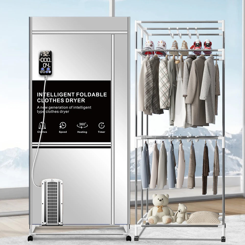 Portable Electric Clothes Dryer, 1600W Heated Clothes Airer,Travel