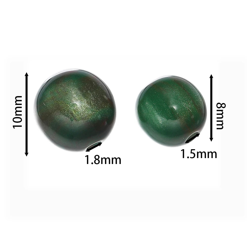 20-50pcs/lot Glitter Mitation Cat Eye Round Resin Bead Loose Beads for