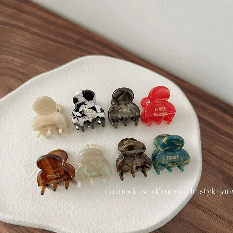 2Pcs/Set Mini 2cm Acetate Small Hair Claw Side Pins Acetate Hair Crabs