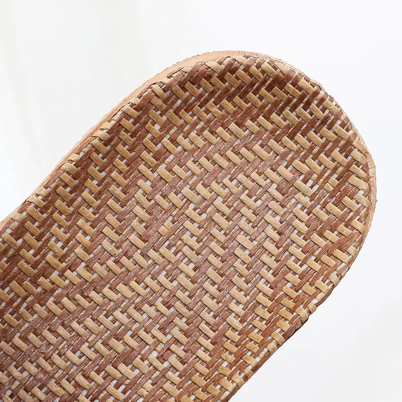Mntrerm New 2025 Vine grass slippers household summer linen slippers