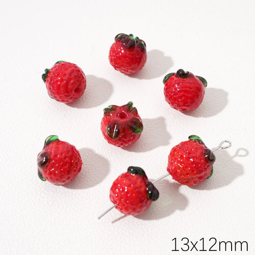 Fruit Beads Gass Beads Cute Loose Spacer Beading Lemon for Earring