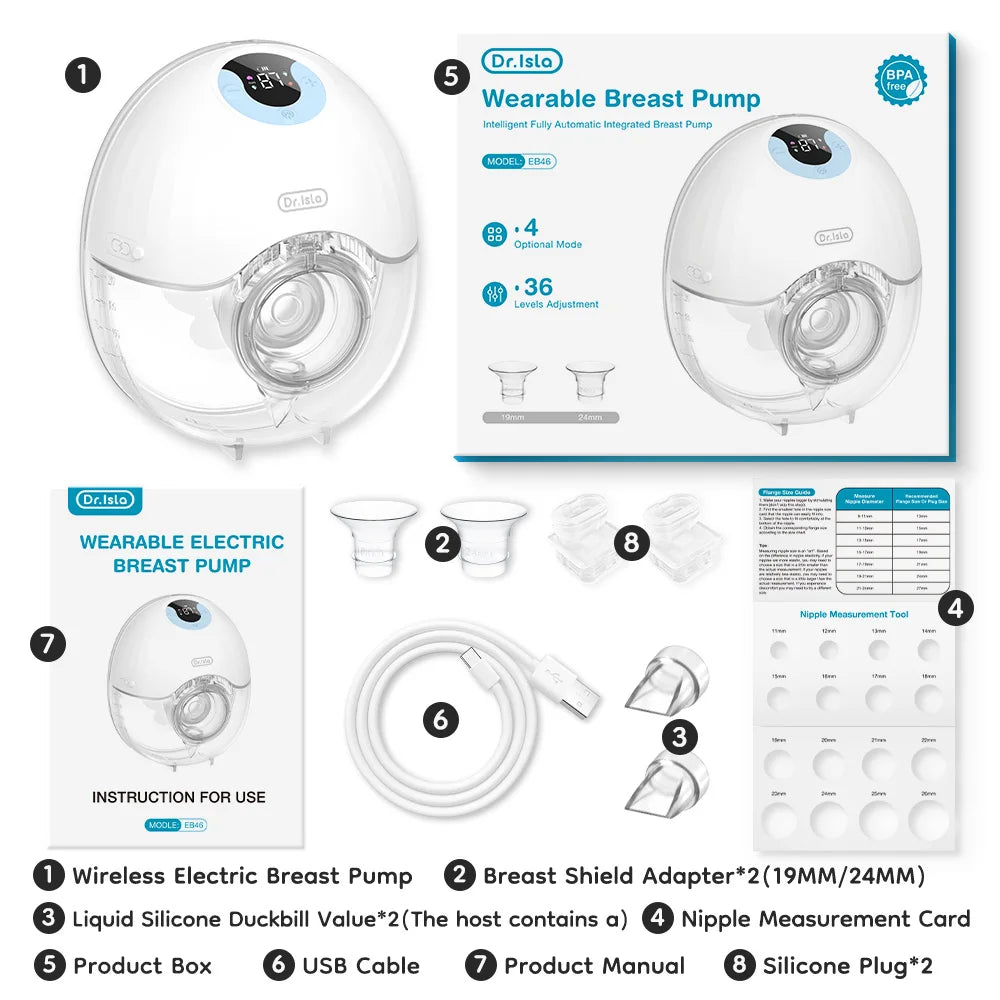 Wearable Breast Pump Hands Free Electric Breast Pumps Comfort Milk