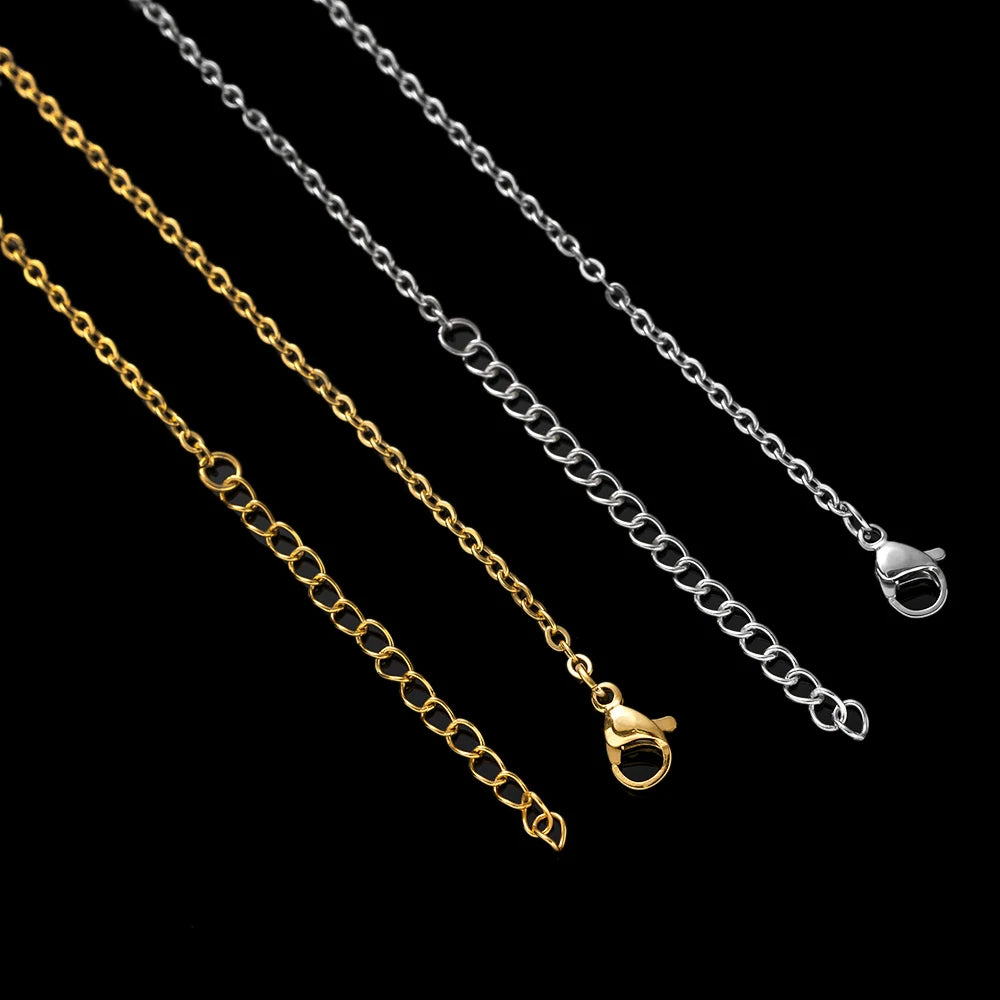 10pcs 45+5cm Gold Plated Stainless Steel Link Chain Necklace with