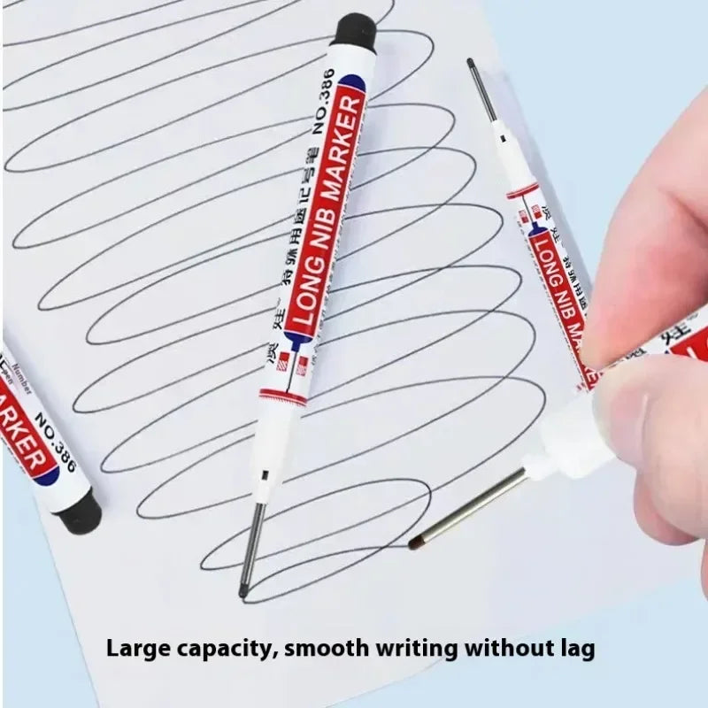 4/12 Pcs Waterproof Long Head Markers Deep Hole Marker Pen for Metal