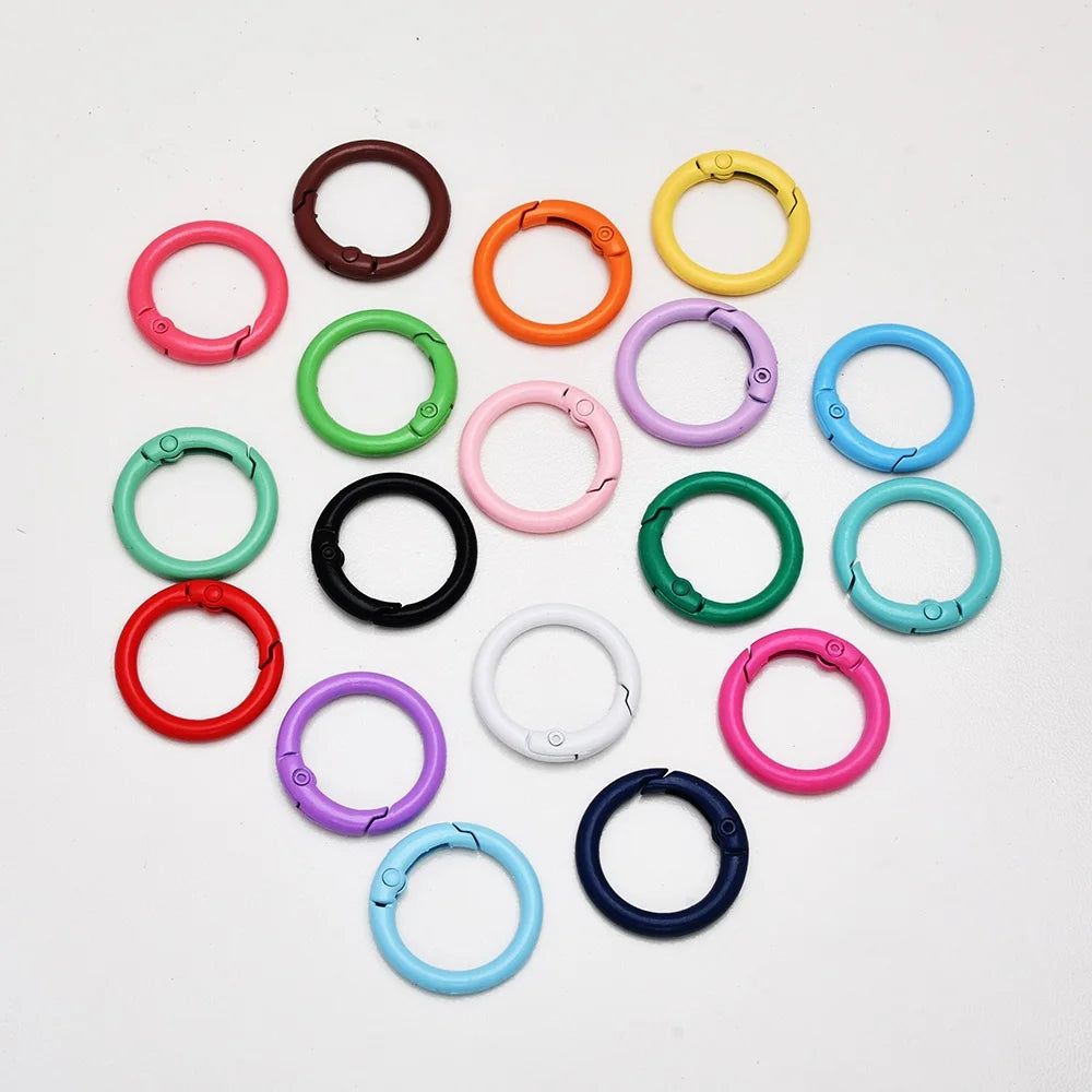 10Pcs 24mm Alloy Trigger Round Snap Buckle Spring Keyring Buckle Snap
