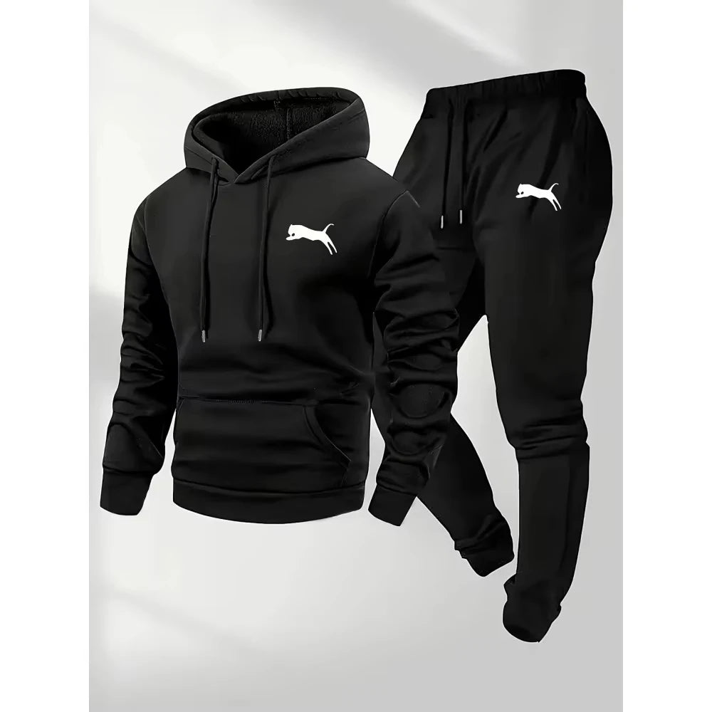 2026 Hot Selling Men's Hooded Sweatshirt & Pants Set Casual Tracksuit