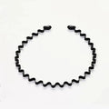 Unisex Black Elastic Non Slip Simple Metal Headbands For Men Women