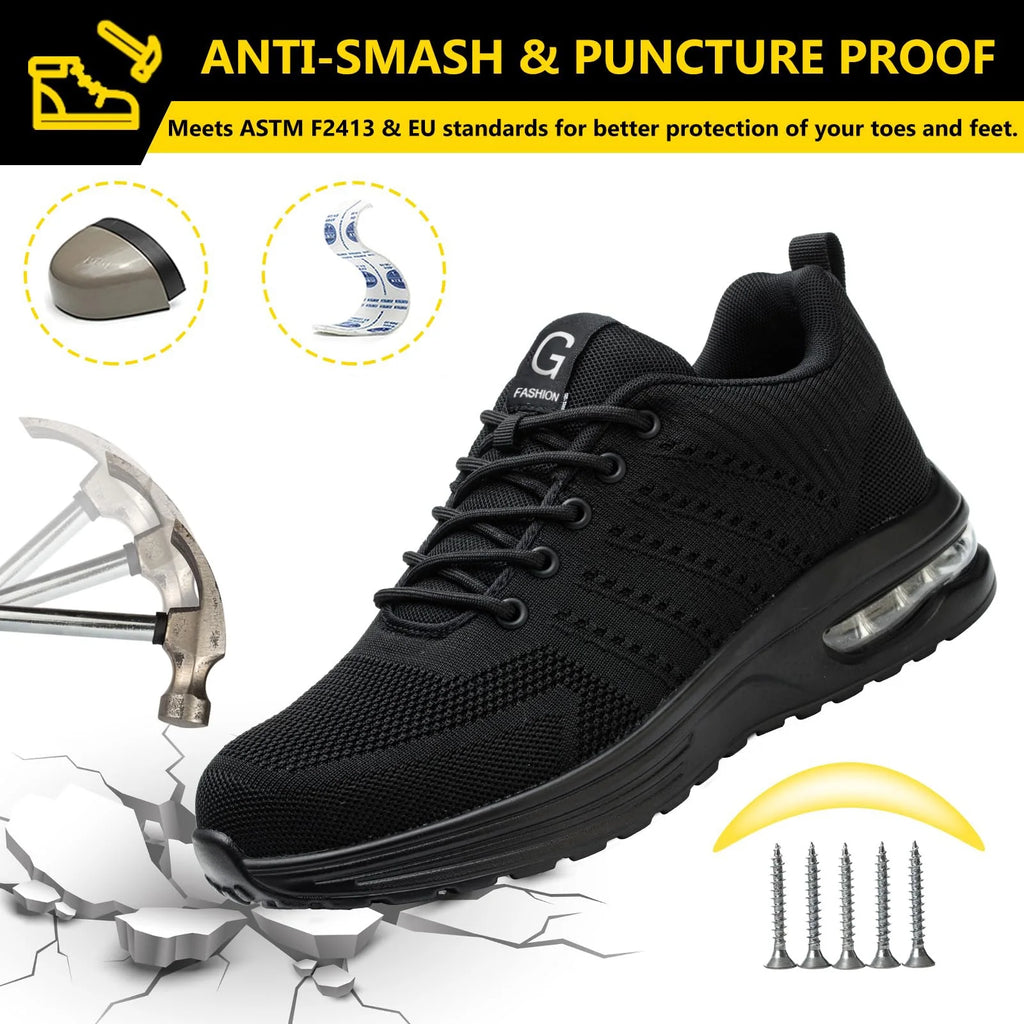 Safety Shoes Men Work Safety Boots Steel Toe Shoes Anti Smash Puncture