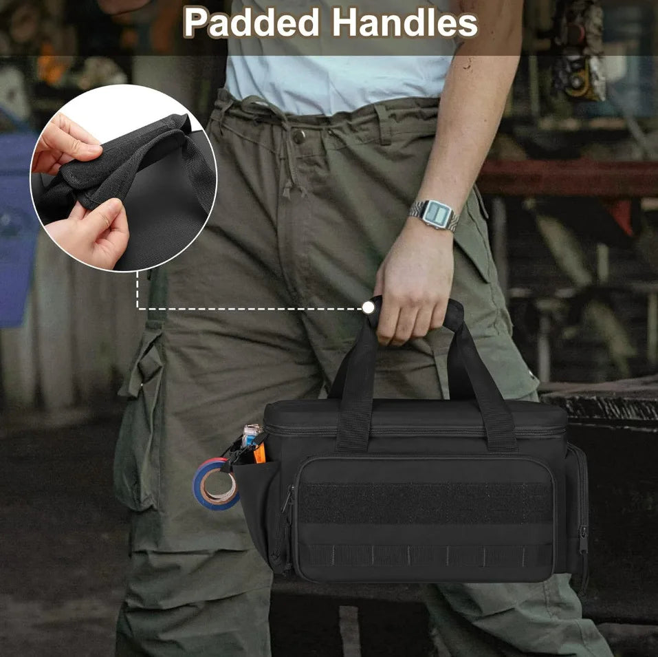14" Heavy Duty Tactical Tool Bag Non-Slip Base Multipurpose Work