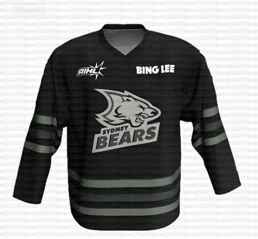 NEW 2026 AIHL Australia Sydney Bears Men's Ice Hockey Jersey 3D Pint
