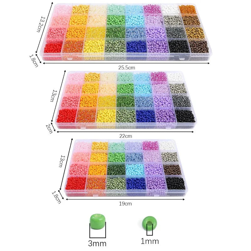 About 5200Pcs24 Grid Rice Bead Box Handmade DIY Jewelry Bracelet