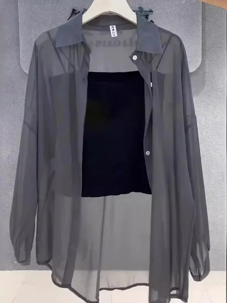 Plus Size Women’s Tops 2025 Summer Breathable and Sun-Proof Ice Silk