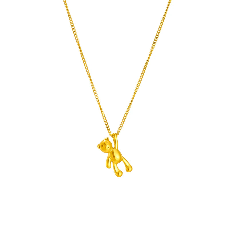XIYANIKE 316L Stainless Steel Necklace Bear Pendant Chain Accessories