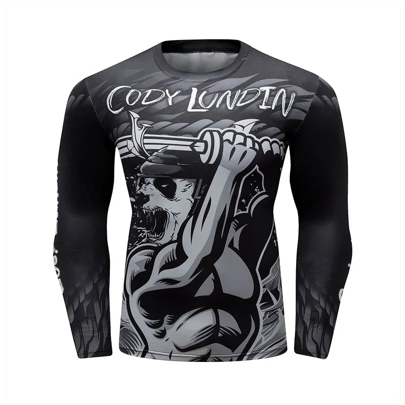 Cody Lundin Quick Dry Brazilian MMA Men's Rashguard With Long Sleeves