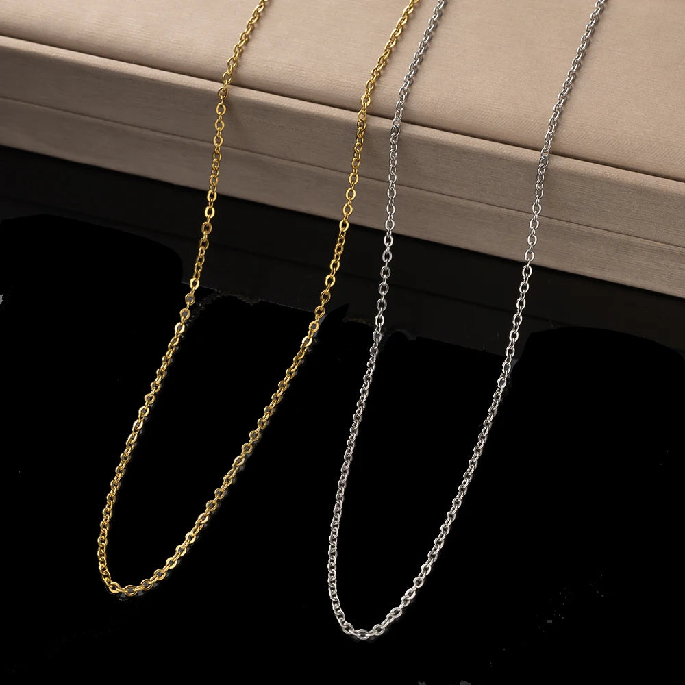 10pcs 45+5cm Gold Plated Stainless Steel Link Chain Necklace with