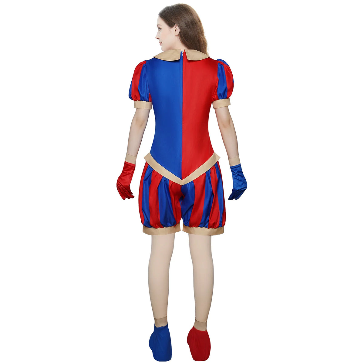 Pomni Cosplay Jumpsuit with Hat aShoes Cover Gloves Magical Virtual
