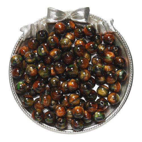 20-50pcs/lot Glitter Mitation Cat Eye Round Resin Bead Loose Beads for