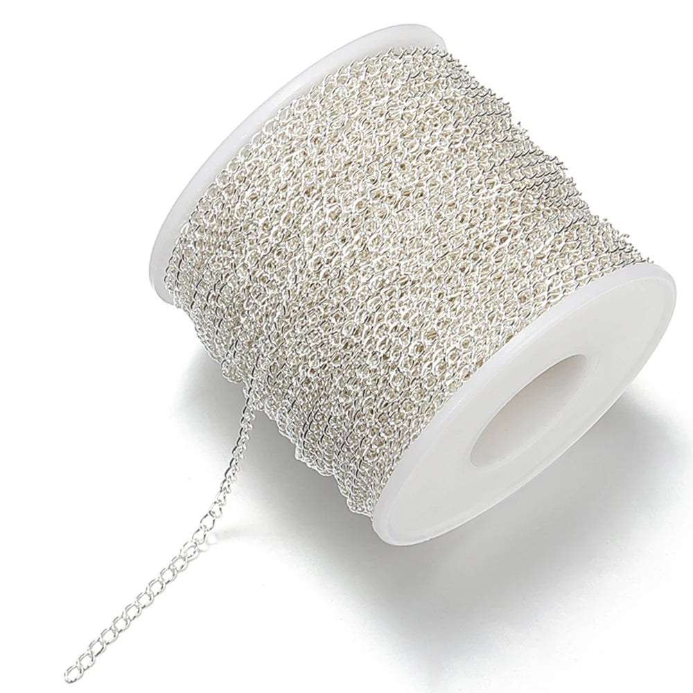 2 Meter Stainless Steel Extension Chain 2/3/4mm Gold Necklace Bracelet