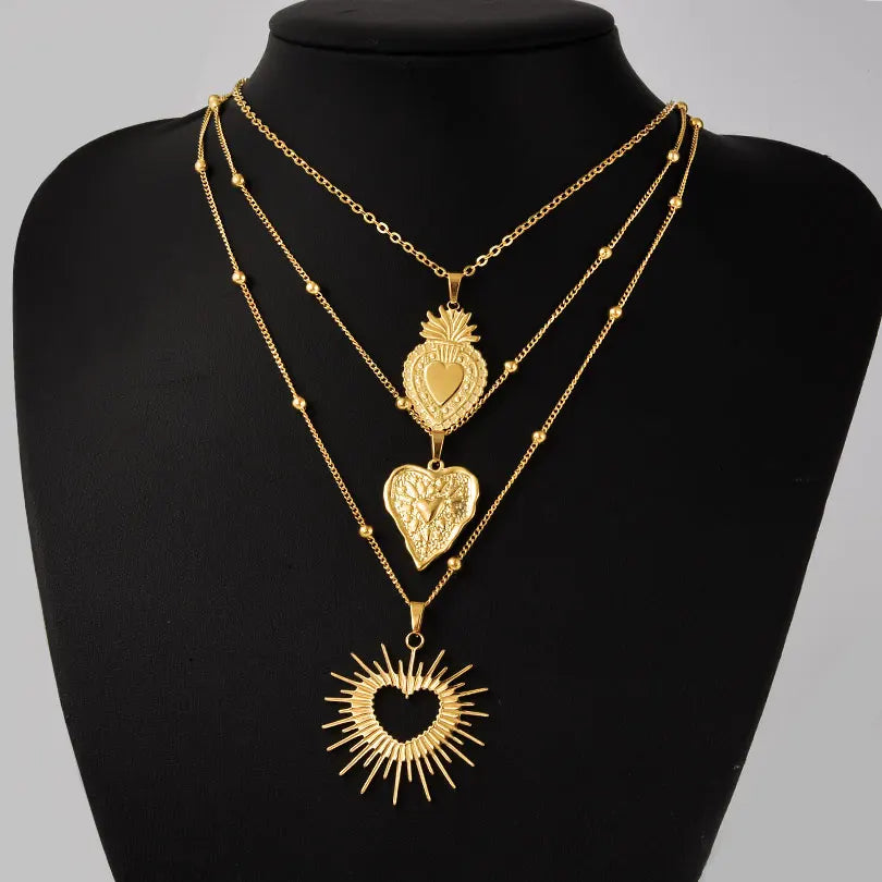 1Pc Religious Christian Catholic Sacred Heart Pendant Necklaces