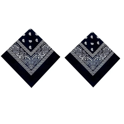 1-4Pcs Fashion Hip Hop Cotton Bandana Square Scarf 54cm*54cm Black Red