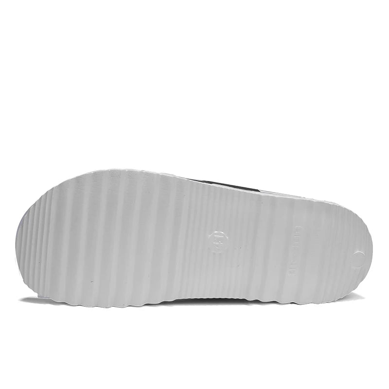 Men's Double Band Slide Sandals Open Toe Casual Flat Slippers Non‑Slip