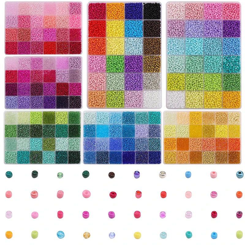 About 5200Pcs24 Grid Rice Bead Box Handmade DIY Jewelry Bracelet