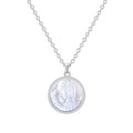 U7 Holy Virgin Mary Pendant Necklaces for Woman Man Round Shell