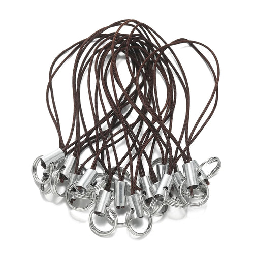 20/50Pcs Polyester Cord with Double Jump Ring Lanyard Rope for