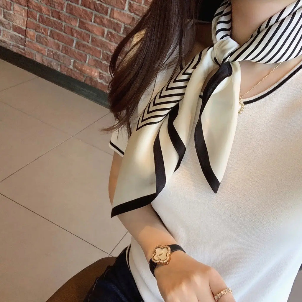 Women Korean version of simple stripes brocade forging 70cm small