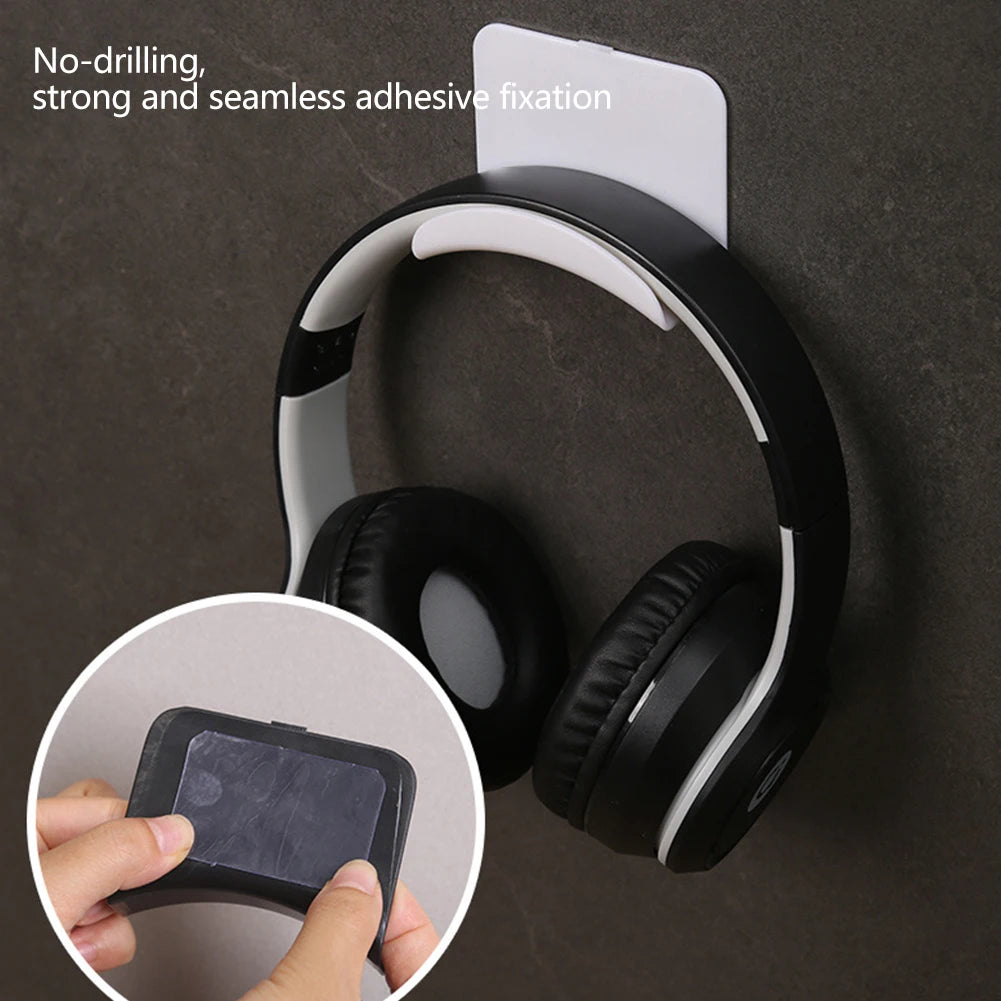 1-10PCS Wall Mount Headphone Stand Adhensive Plastic Under Desk