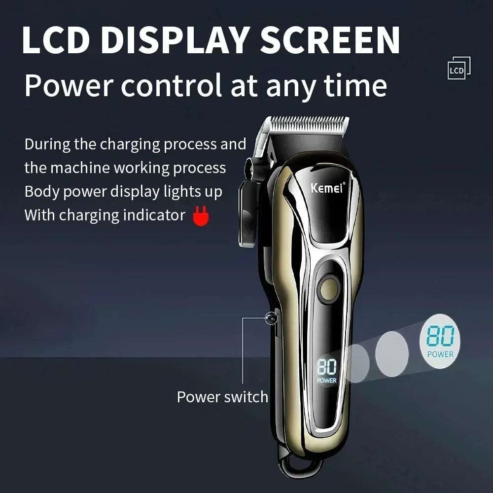 Kemei PG1990A Rechargeable Hair Clipper or Limit Combs Professional