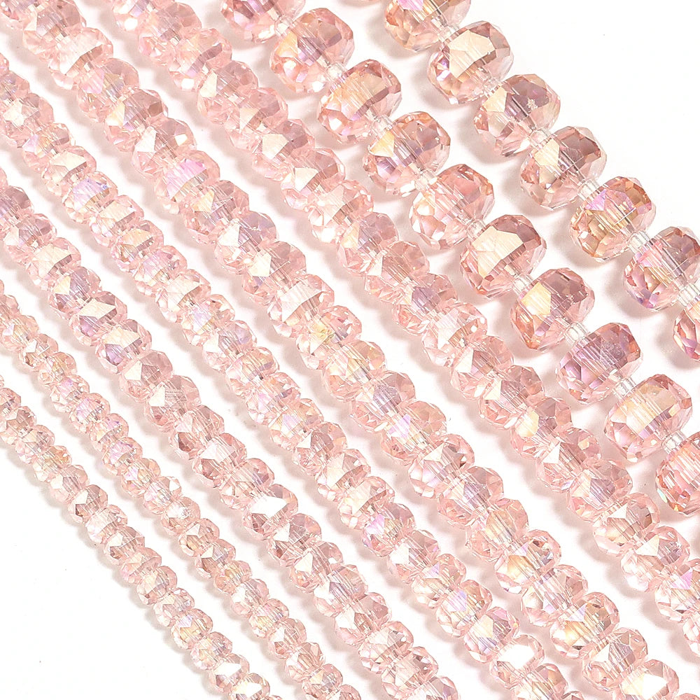 4/6/8mm Wheel Shape Austrian Crystal Glass Beads Flat Round Glass