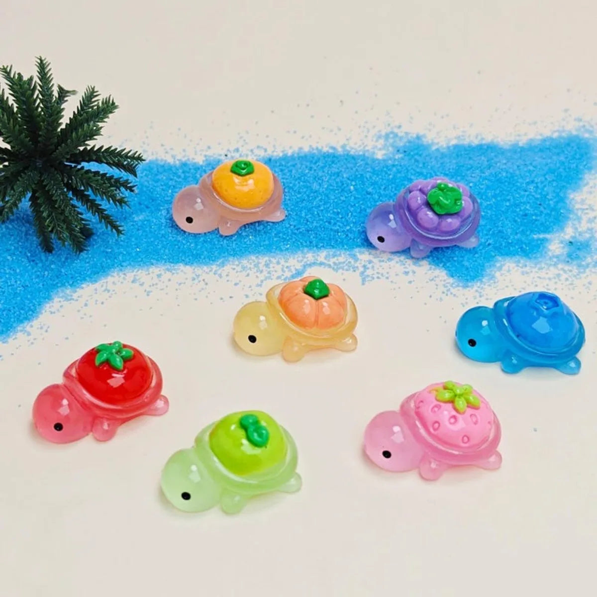 Glow in The Dark Fruit Turtle Resin Charms: DIY Craft Supplies