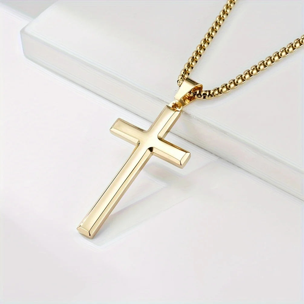 1PC Stainless Steel Minimalism Christian Prayer Necklace for Boys