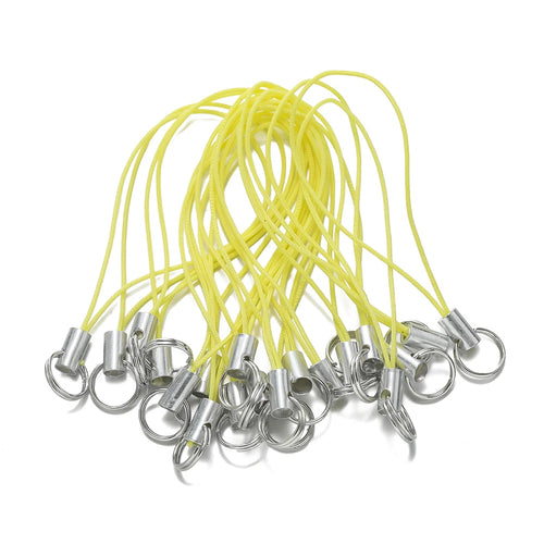 20/50Pcs Polyester Cord with Double Jump Ring Lanyard Rope for
