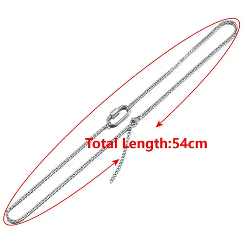 1pc Stainless Steel Heart Oval Spiral Clasp Necklace Semi-finished