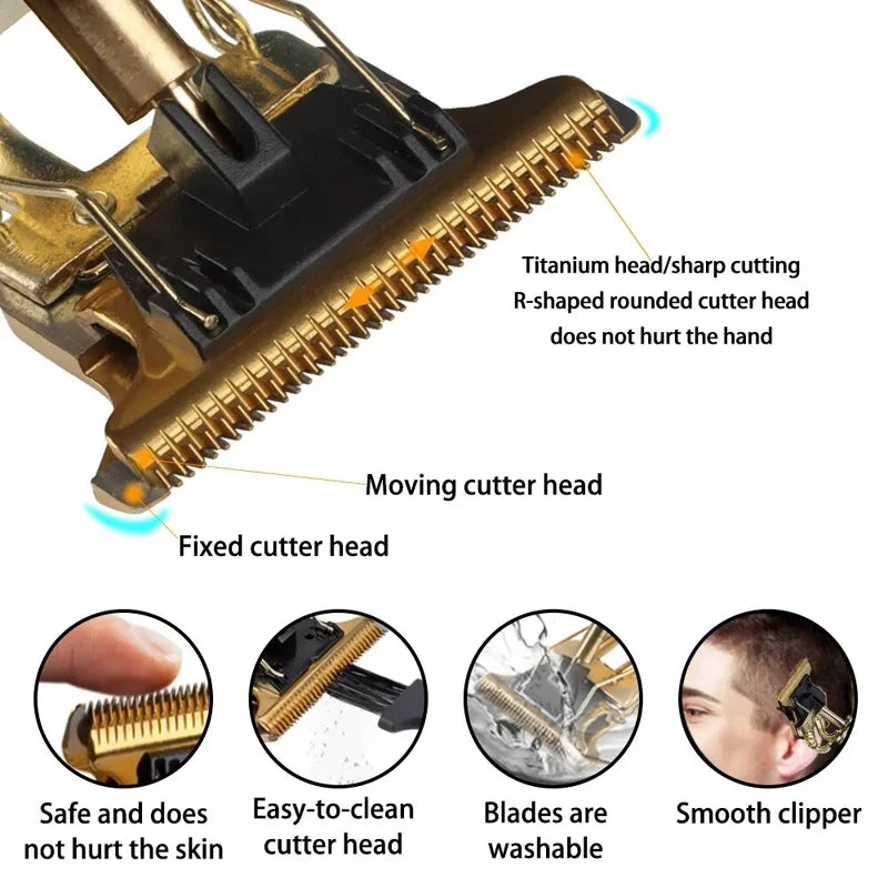 Professional T9 Hair Clipper For Mens USB Fast Rechargeable Beard Care