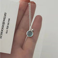 XIYANIKE Summer Blue Crystal Pendant Necklace For Women Girl Luxury