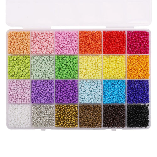 About 5200Pcs24 Grid Rice Bead Box Handmade DIY Jewelry Bracelet