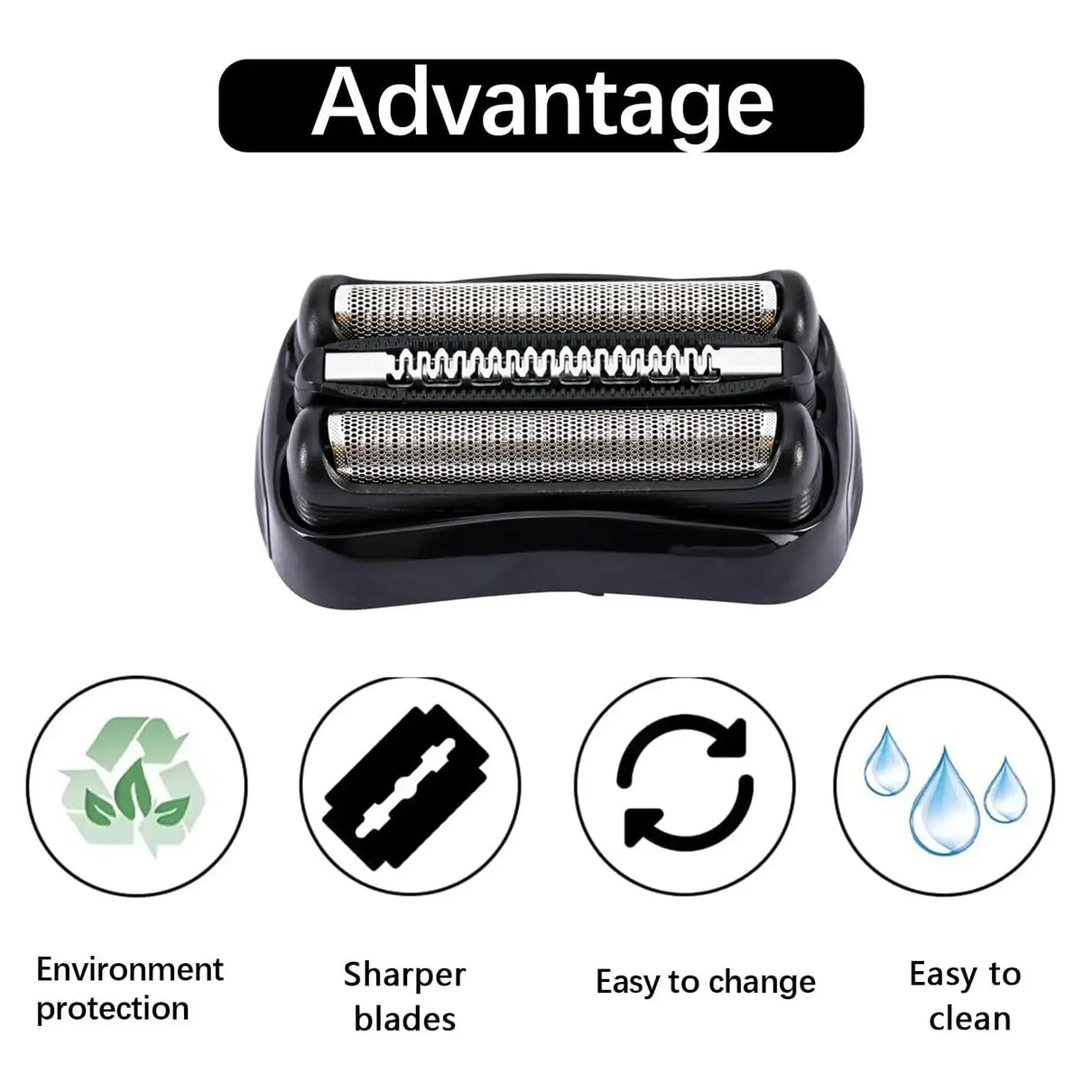 21B S3 Wet and Dry Replacement Heads for All Braun 3 Electric Shavers