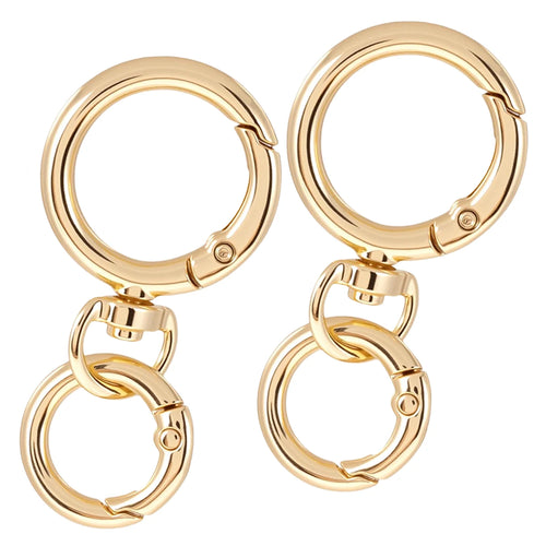 2/5/10 Sets Round Spring Snap Carabiner Clip O Rings Swivel Trigger