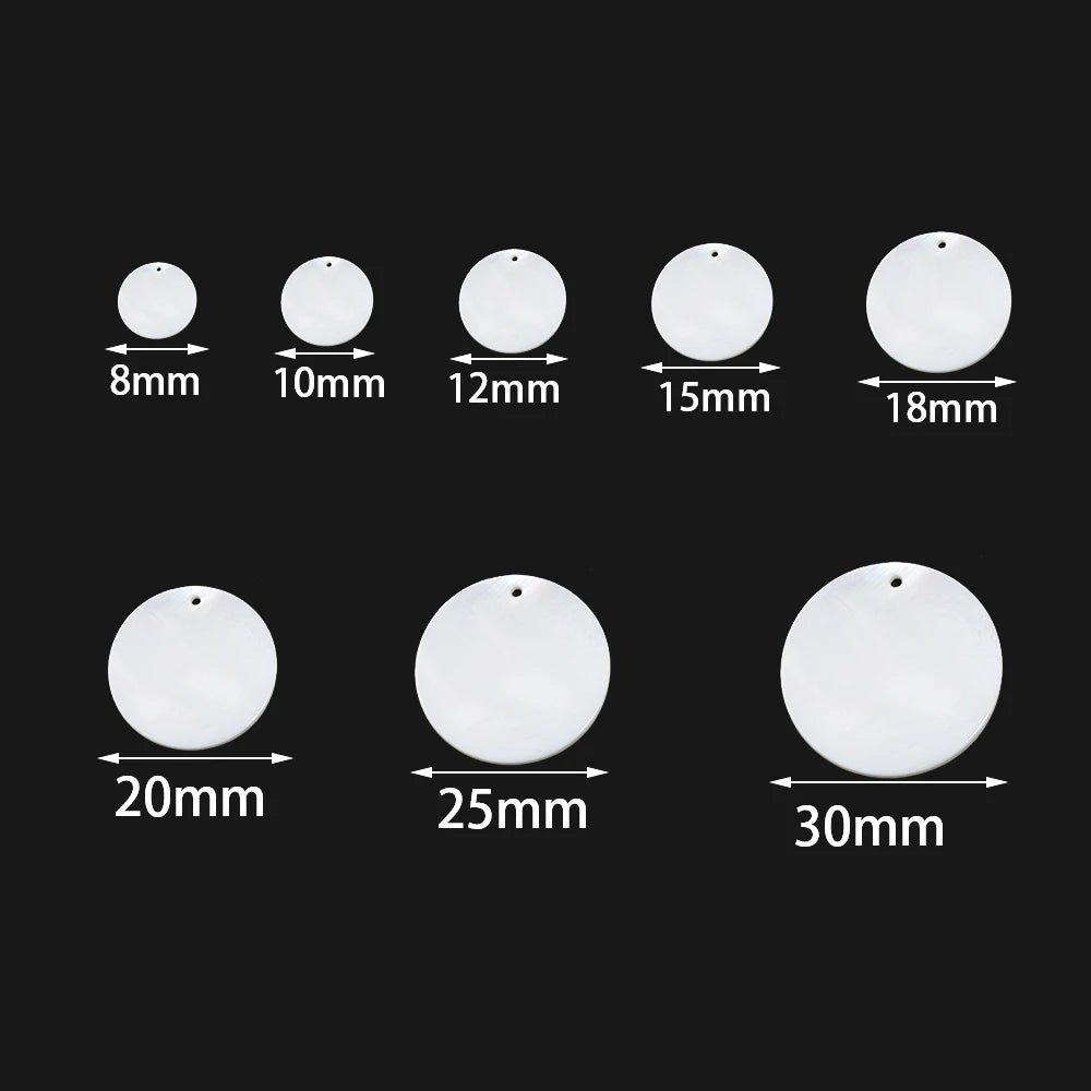 8-30mm Natural White Shell Disc For Jewelry Making Round Flat Mother